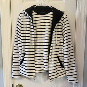 Ralph Lauren Matching Set Striped Black and White Hoodie and Sleeveless Tee